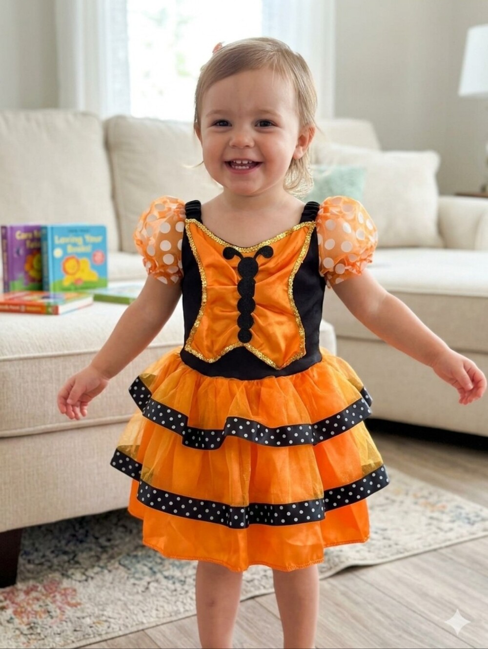 Orange and Black Toddler Costume Dress - Kids Halloween Outfit Size 2T NWT